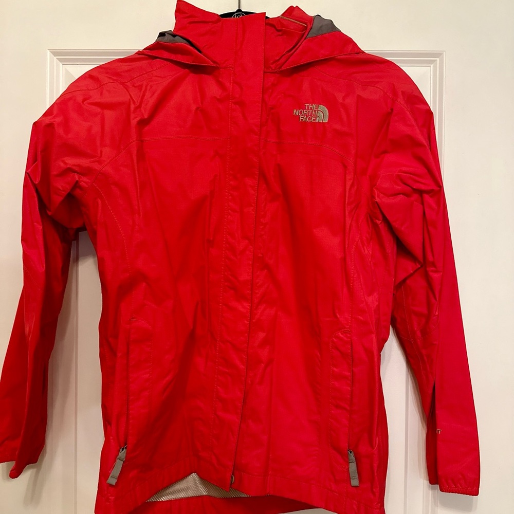 North Face coral rain jacket - youth
